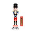 38cm wooden nutcracker drummer with blue uniform and red packaging box - R3872/Drummer Soldier