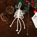 Handmade bohemian white cotton macrame Christmas tree ornament hanging decoration - Mini Beige Christmas Tree (SJ4038C)
