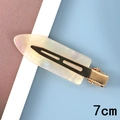 7cm perlweiße blattförmige nahtlose Haarklammer mit goldenem Metallsockel - Cremeweiß (Acetat 11#) / 7cm