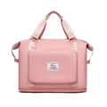 Bolso deportivo rosa de nailon impermeable con gran capacidad y compartimento para zapatos - Rosa Dulce