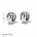 Orecchini a clip tondi color argento da 17 mm peso 10,2g per donne alla moda - Grande / Platino