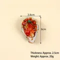 Realistic roasted oyster keychain pendant with garlic topping in 6x3.8cm food model - Red Oil Garlic Oyster - No Hook