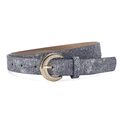 Women's denim blue belt with gold buckle and sparkling rhinestone inlay decoration - Denim Blue