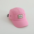 Detailed view of the pink breathable outdoor cap featuring a BEAR and bear head patch - 52cm(Adjustable) / Pink