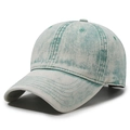 Casquette de baseball en jean délavé vert menthe avec dégradé vintage et bord courbé - vert clair