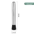 Professioneller 25 cm Edelstahl-Cocktailstößel mit schwarzem texturiertem Mahlkopf - 25 M Gerades Taillen-top – Bestseller Mit Preissenkung
