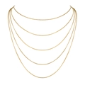 Collier chic à 5 couches en acier inoxydable doré avec fines chaînes serpent et box - Chaîne en fil d'or