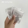 Set of 30 transparent PVC jewelry storage bags with resealable anti-oxidation seal - 30 Sealed Bags