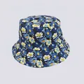 Detailed view of floral bucket hat with vibrant blue and yellow pattern print - M (56-58cm) / Blue Yellow White Print (30#)