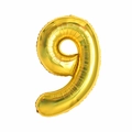 Golden number 9 foil balloon for birthday party decorations with metallic shine - 40 Inch Number 9-Gold