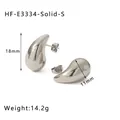 Polished silver hollow teardrop earrings 18mm high with minimalist geometric design - 18x10mm(Solid) / White Gold