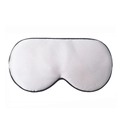Silver silk sleep eye mask with black trim for complete light blocking and comfort - Ivory