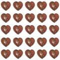 25 natural red jasper heart stones arranged in a neat grid on white background - 15x15x6mm / Marble Red Jasper