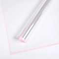 Waterproof bouquet wrapping paper in transparent film with elegant pink border finish - 56*56CM / Water Pink