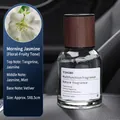 Morning Jasmine car and home aroma diffuser with wood grain lid in 160ml glass bottle - Small Time - Morning Jasmine