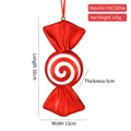 Red candy-shaped Christmas ornament with white spiral glitter and 32cm size measurement - 32cm Threaded Candy B