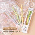 Rainbow wave birthday candle set with six pastel macaron colors and gift box - Macaron Color Curve Spiral Candle 6Pcs