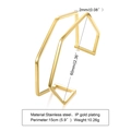 Minimalist double-line 18K gold plated stainless steel cuff bracelet with open C-shape - Double Line Geometric B-418