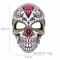 Mexican Day of the Dead skeleton mask with floral patterns and 25x17cm dimensions - Diamond Style DDB21031