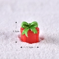 Miniature red Christmas gift box with green bow for DIY holiday fairy garden 1.1cm - Style 18 Gift Box
