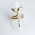 Gouden roestvrijstalen vissenstaart ring met elegant open verstelbaar design - Goud