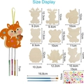 DIY wood wind chime kit with forest animals, tubes and sizes for Easter crafts - 9Pcs Squirrel Theme Kit