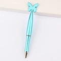 Blue ballpoint pen with butterfly top decoration and sleek streamlined body design - Butterfly / Holographic Blue