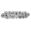 Black lace Halloween table runner featuring intricate spiderweb patterns and spiders - Spider Web Table Runner 45*183cm