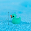 Miniature green resin duck figurine, 1.6cm height, for moss landscape decoration - Mint Green