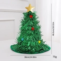 Mini green tabletop Christmas tree with gold star and colorful balls 46.5cm height - Green