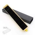 Detailansicht schwarze Schubladen-Geschenkbox für Uhren mit Goldfutter und Maßen 26x5x2,8cm - Lange Schublade Stil Schwarz Goldene Verpackung (KQP346-K) / 260x50x28mm