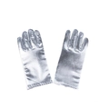 Silberne Metallic-Lederhandschuhe im Punk-Stil mit glänzendem Finish für Tanz und Cosplay - Einheitsgröße / Silber (22cm)