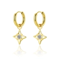 Vierpunts Ster Zirconia Stijl (SE22112201W) / Goud