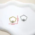 Pentagon jewelry clasps in gold and silver finish with micro-paved cubic zirconia accents - Pentagon Star / 18K Gold Plated