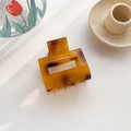 Elegant amber tortoiseshell hollow square hair claw clip made of acetate for women - 5cm / Yellow Tortoiseshell