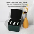 Joyero de cuero PU verde con 5 ranuras e interior de terciopelo negro para pulseras - 5 Ranuras / Exterior Verde / Interior Negro