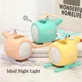Cartoon helicopter LED desk lamps in pink, green, and yellow macaron colors - Helicopter Night Light (005Y)