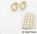 18k gold plated copper wreath stud earrings with zircon bow and floral design - Bow Wreath