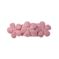 Pink embroidered daisy hair clip with three delicate flower petals for kids and girls - Dusty Rose