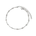 Hip hop silver stainless steel droplet link bracelet with adjustable extender and lobster clasp - Style 6 Silver Teardrop Bracelet (17+5cm)