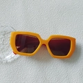 Retro square orange frame sunglasses with dark brown gradient lenses for a stylish look - Yellow-Orange Square Gradient (07)
