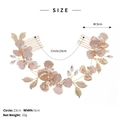 Dettaglio del pettine per capelli da sposa con fiori rosa, taglia 23cm e peso 22g - Oro