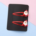Set of two red glitter Christmas Santa Claus hair clips for children party accessories - Santa Claus Type 2