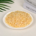 Natural yellow quartz raw crystal stones displayed in a white ceramic dish for decoration - 100g Of Beige Jade (5-7mm)
