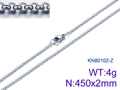 Polished silver titanium steel square bar pendant necklace with sleek chain detail - Steel Color Chain (KN80102-Z)