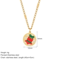 Golden stainless steel necklace featuring a festive Christmas bell and snowflake pendant - Bell Style (G20)