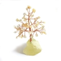 Yellow crystal tree of life with copper wire on raw quartz base for home office decor - Citrine Tree (45 Chips) + Yellow Base