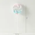 Pink and blue candy cane Christmas ornament with glitter texture and ribbon bow - 6625-49 (15cm Gradient Lollipop)