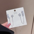 Orecchini pendenti in argento S925 con fiori di zircone e nappina a catena sottile - Linea Frangia Floreale Marquise Argento (E0040)