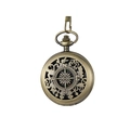 Vintage bronze compass pocket watch with intricate hollow patterns for hiking and adventure - Bronze
